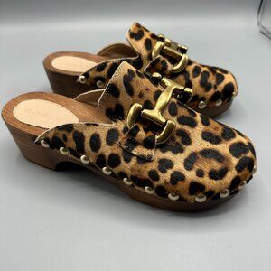 Boden Iris Snaffle Heeled Clogs Classic Leopard 38 / US 8 Studded